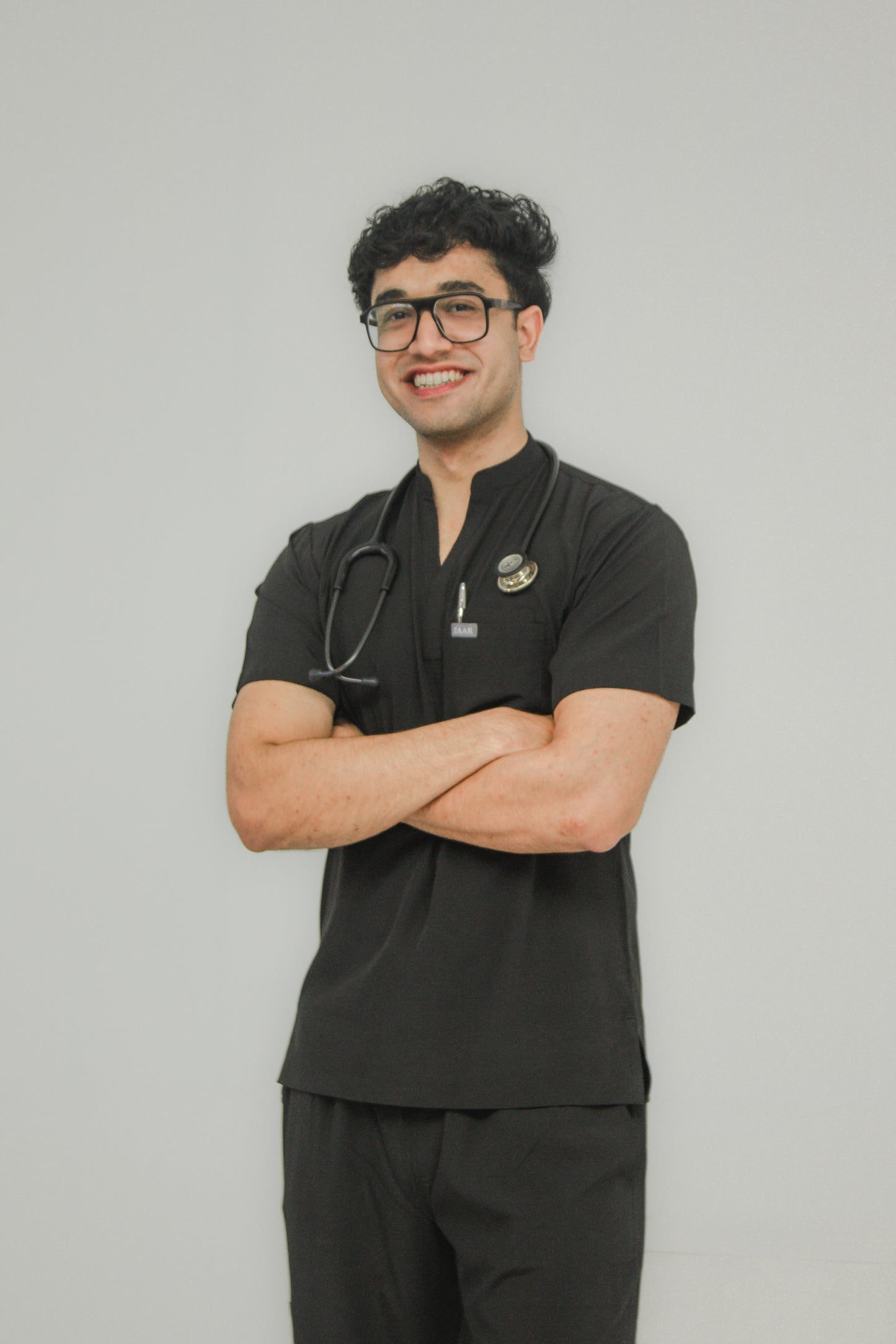 Men’s Mandarin Collar Scrub Set — Slim fit Pants