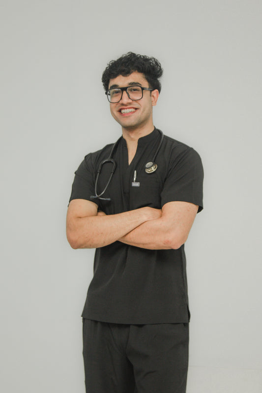 Men’s Mandarin Collar Scrub Set — Slim fit Pants