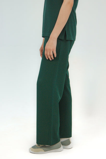 Women’s Mandarin Collar Scrub Set — Straight Pants