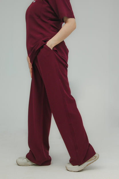 Women’s V-Neck Scrub Set — Straight Pants