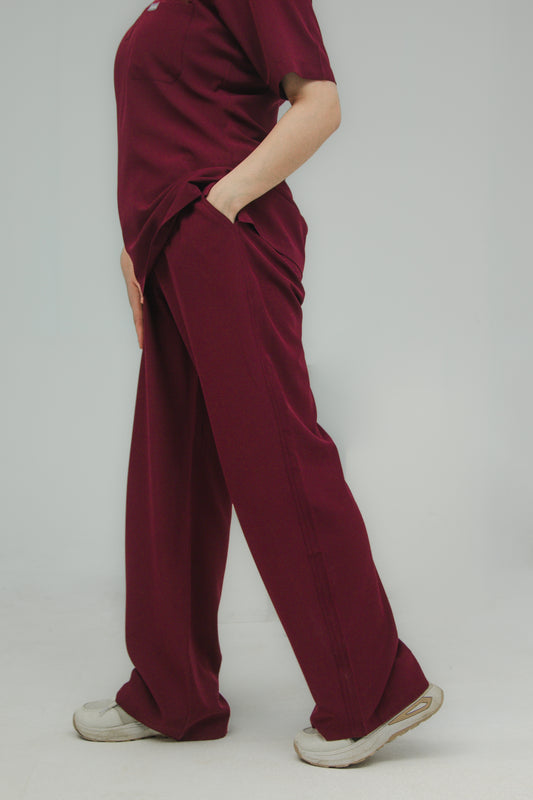 Women’s V-Neck Scrub Set — Straight Pants