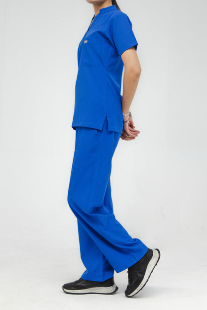 Women’s Mandarin Collar Scrub Set — Straight Pants