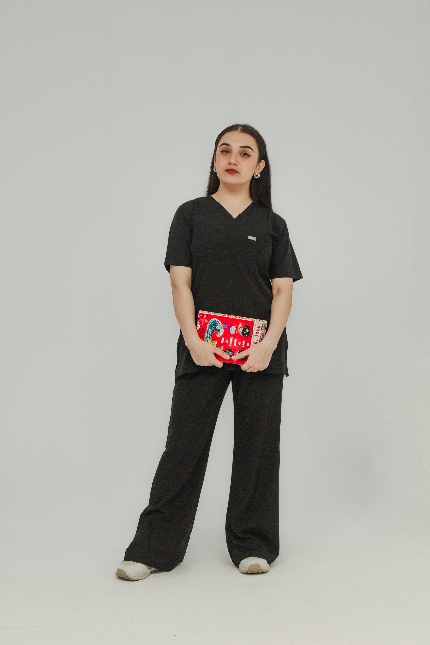 Women’s V-Neck Scrub Set — Flared Pants