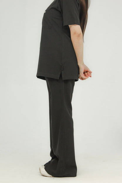 Women’s V-Neck Scrub Set — Flared Pants