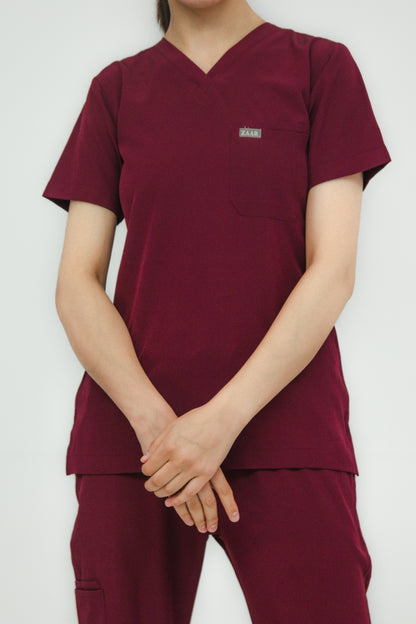 Women’s V-Neck Scrub Set — Straight Pants